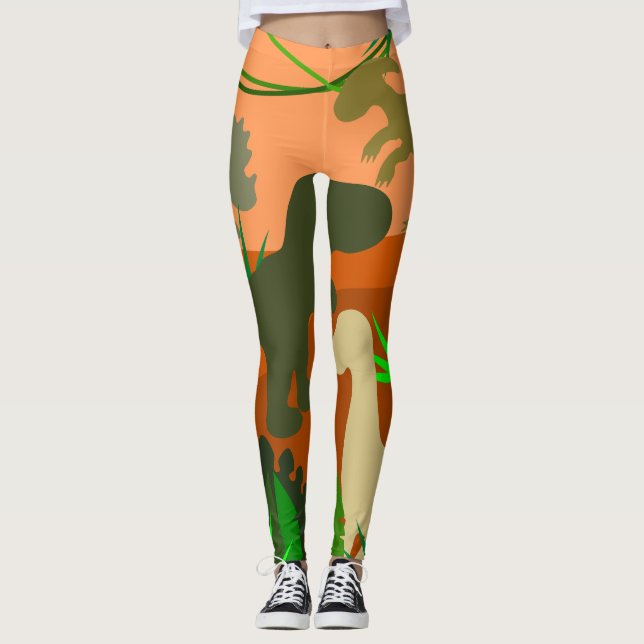 Dinosaurier i Vilden Leggings (Framsida)