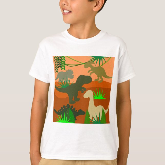 Dinosaurier i Vilden T Shirt (Framsida)