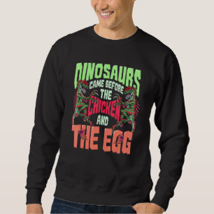 Dinosaurier inspired Chicken and Egg related Dino  Lång Ärmad Tröja