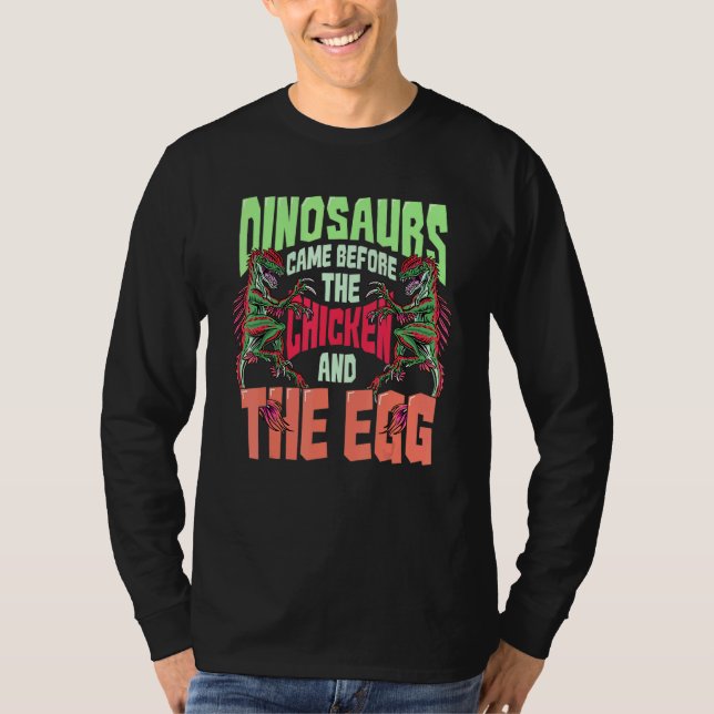 Dinosaurier inspired Chicken and Egg related Dino  T Shirt (Framsida)