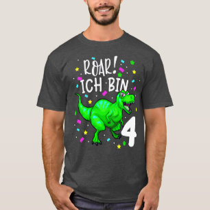Dinosaurier Kinder 4 Geburtstag Dino TRex Jungen T Shirt