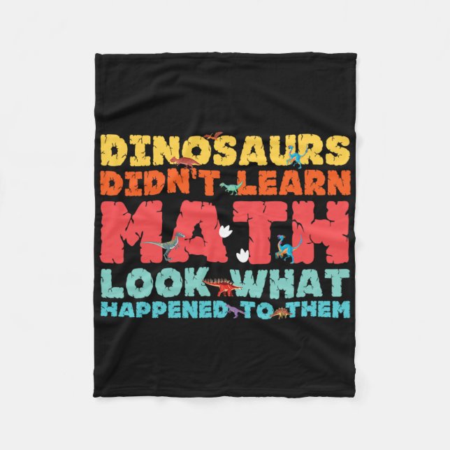 Dinosaurier lärde sig inte matematik Rolig matemat Fleecefilt (Framsidan)