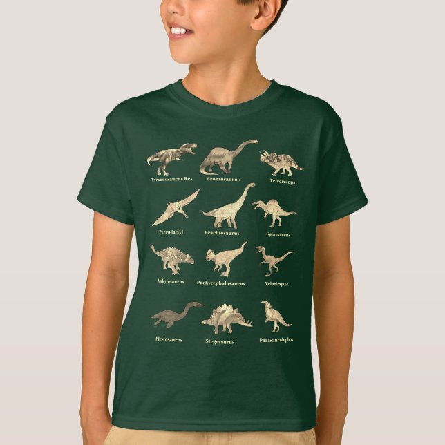 Dinosaurier med namn t shirt (Framsida)