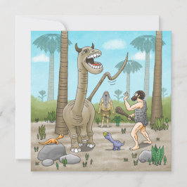 Dinosaurier möter stenåldern inbjudningar