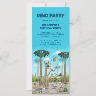 Dinosaurier möter stenåldern inbjudningar