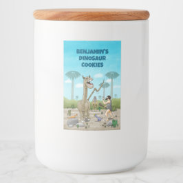 Dinosaurier möter stenåldern mat etikett