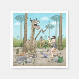 Dinosaurier möter stenåldern pappersservett