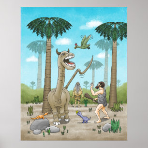 Dinosaurier möter stenåldern poster
