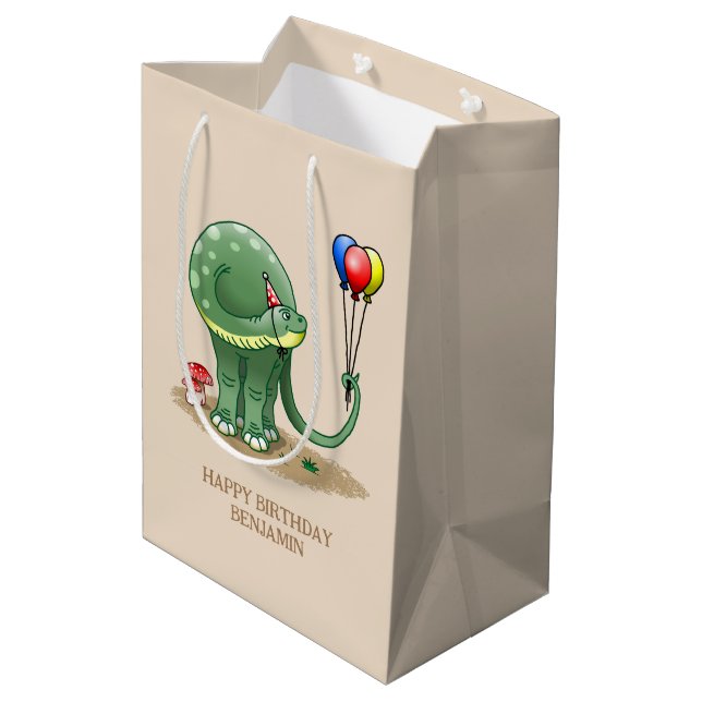 Dinosaurier och ballonger födelsedag (Baksidan Vinklad)