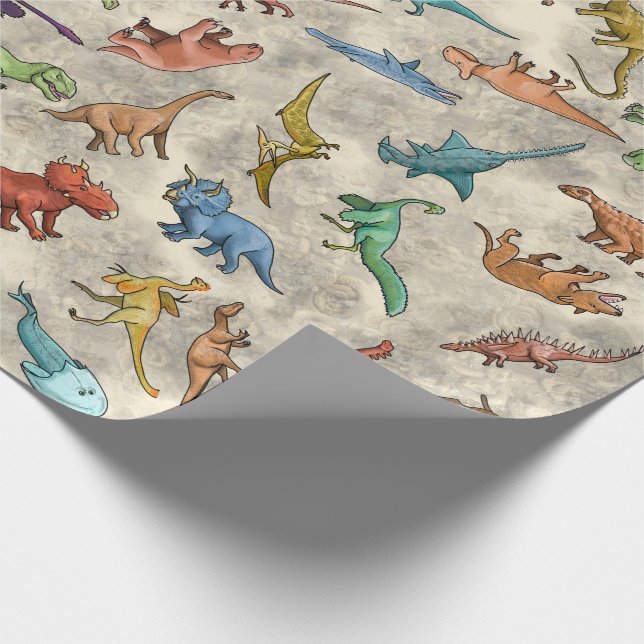 Dinosaurier och förhistoriska djur presentpapper (Hörn)