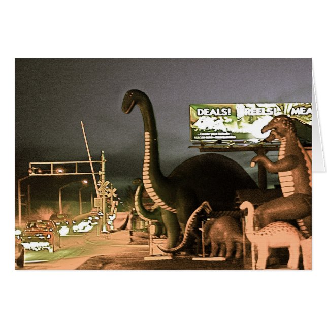Dinosaurier of Route 66 Hälsningskort (Framsidan Horizontal)