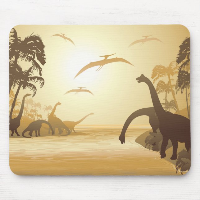 Dinosaurier på Tropical Jurassic liggande Musmatta (Framsidan)
