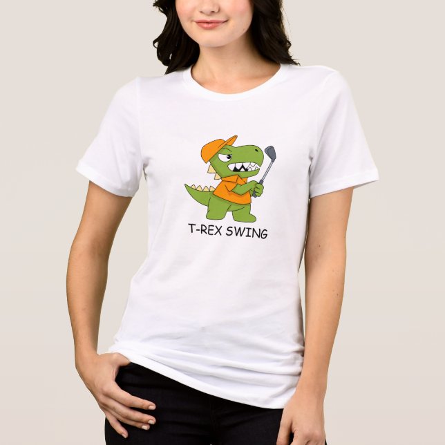 dinosaurier som spelar golf dinosaur golfskjorta t shirt (Framsida)