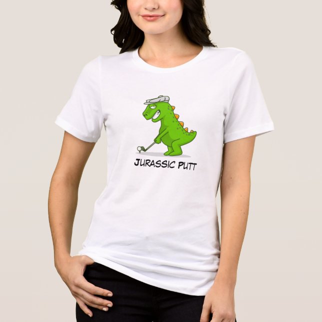 dinosaurier som spelar golf dinosaur golfskjorta t shirt (Framsida)