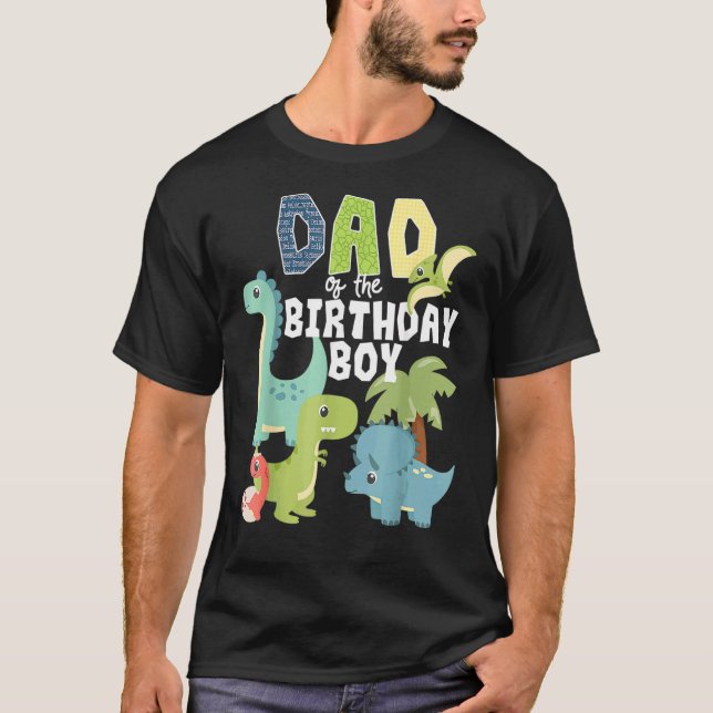 Dinosaurier-tema från födelsedag Pappa i födelseda T Shirt (Framsida)