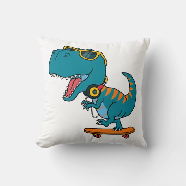dinosauriespelskateboard kudde (Framsida)