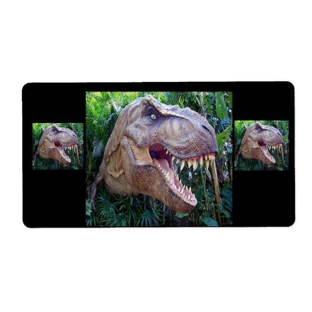 Dinosaurietiketter, för barn fraktsedel (Framsidan)