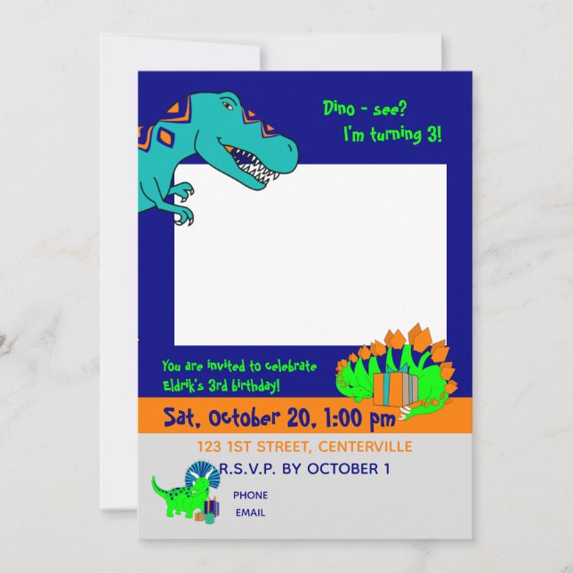 Dinosauriinbjudan Inbjudningar (Framsida)