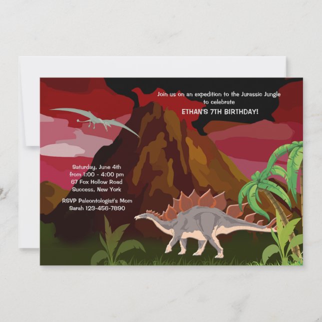 Dinosauriinbjudan Inbjudningar (Framsida)