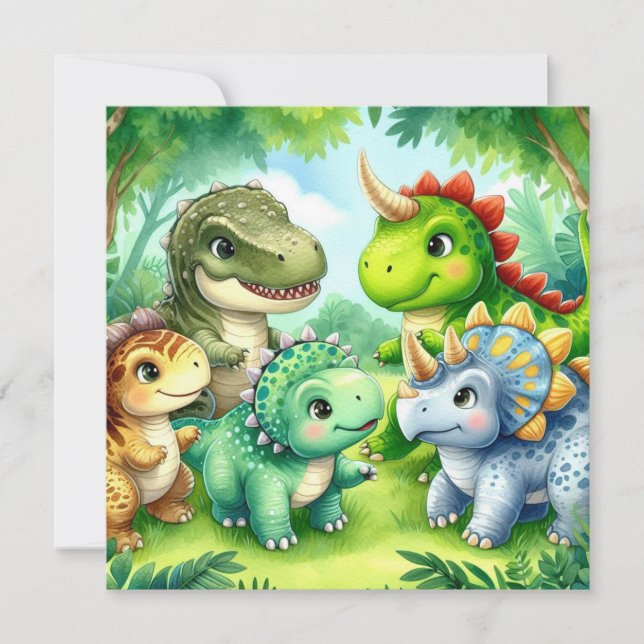 dinosauriinbjudan inbjudningar (Framsida)