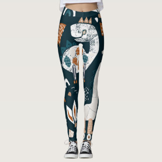 Dinosaurirobotar, lekfulla, sömlösa barnpatroner leggings