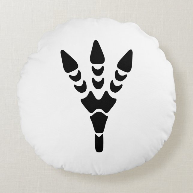 Dinosaurisolerat avtryck rund kudde (Framsidan)