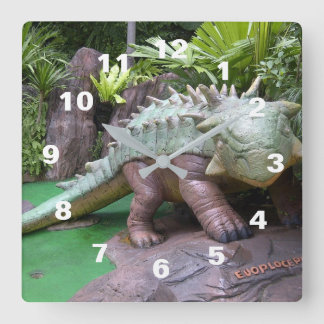 Dinosaurium Fyrkantig Klocka