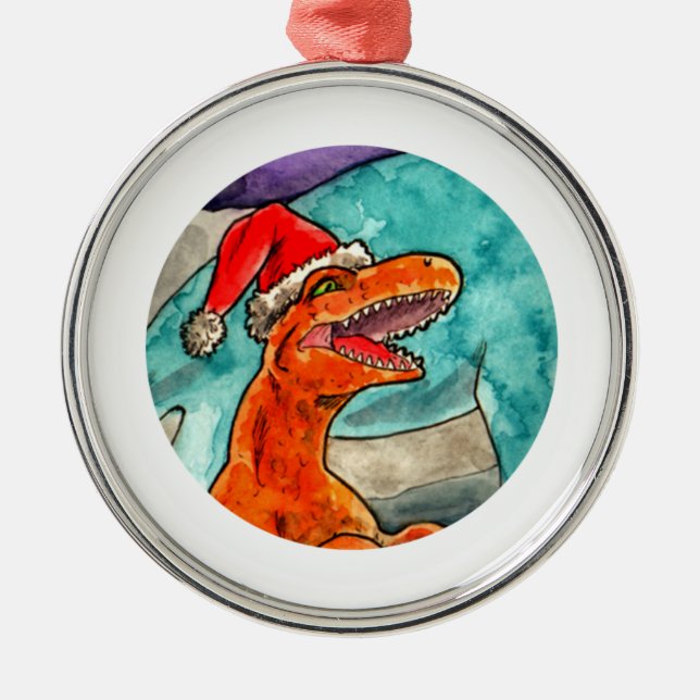 DinosaurjulBauble Julgransprydnad Metall (Framsidan)