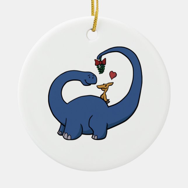 DinosaurMistletoe Julgransprydnad Keramik (Framsidan)
