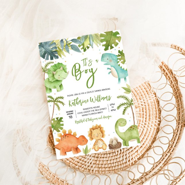 Dinosaurpojke Babyshower Inbjudningar (Skapare uppladdad)