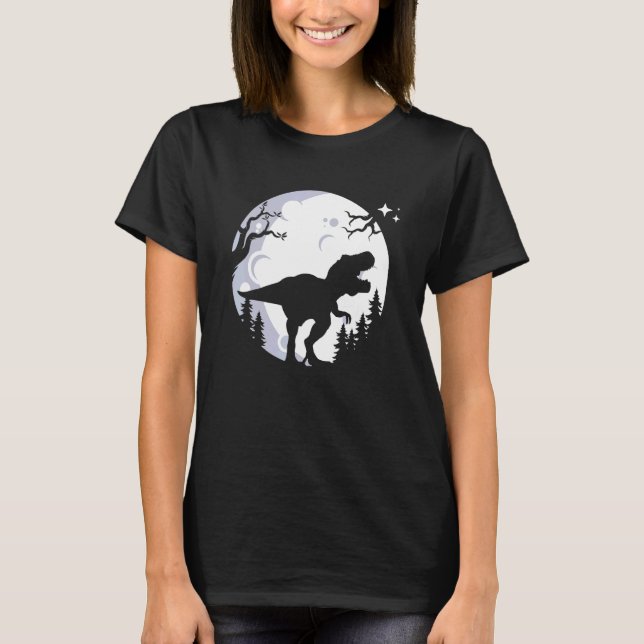 Dinosaurrex Moon Halloween-kostym för dinosaurie T Shirt (Framsida)