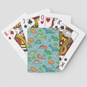 Dinosaurroligt som leker kort casinokort