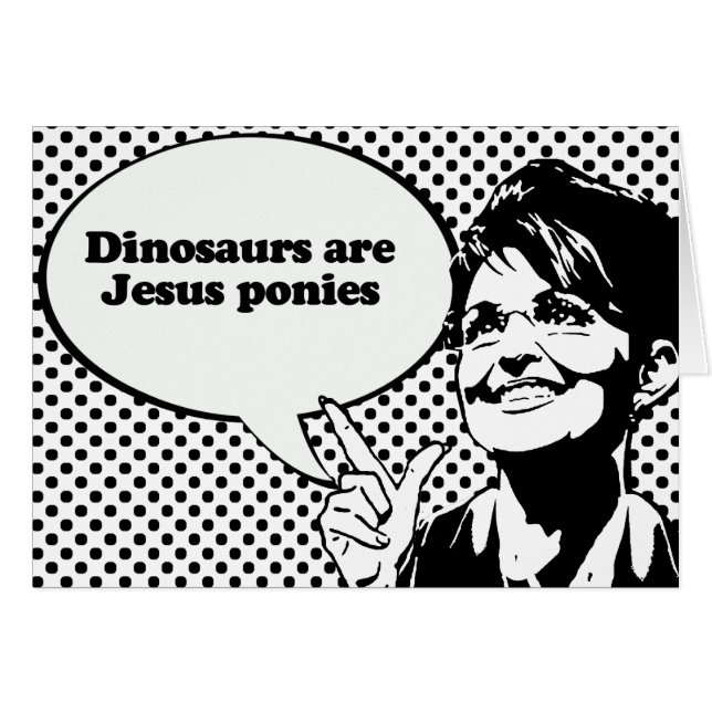Dinosaurs är Jesus ponnyer Hälsningskort (Framsidan Horizontal)