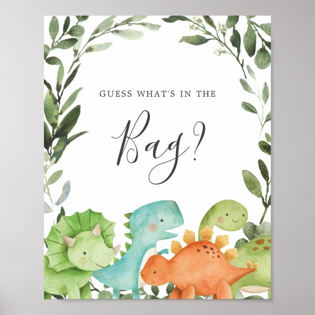 Dinosaurs Baby Shower Gissa vad som finns i bloggs Poster (Framsidan)