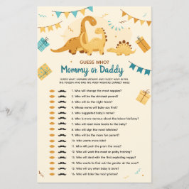 Dinosaurs Baby Shower Gissa Vem Mamma eller pappa