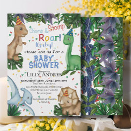 Dinosaurs Baby Shower Party | Stomp Chomp Roar! Inbjudningar