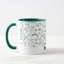 Dinosaurs Boy Name Dino Cute Jungle Green Mugg