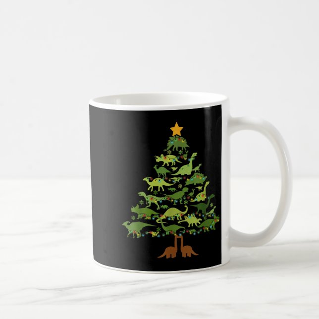 Dinosaurs Christmas Kids Christmas Tree Funny Love Kaffemugg (Höger)