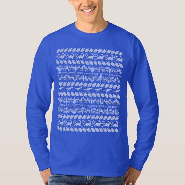 Dinosaurs & Dreidels (vuxen) Tee Shirt (Framsida)
