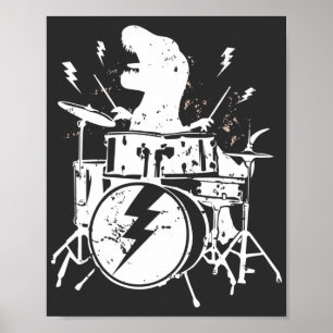 Dinosaurs Drums Music Spelar T rex Poster