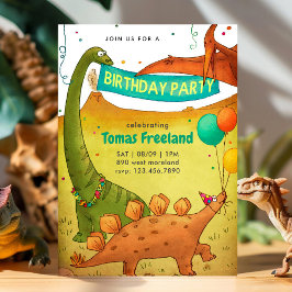 Dinosaurs Födelsedagsfest Kids Boy Inbjudningar