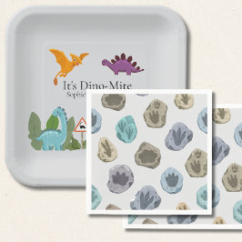Dinosaurs Footprint Baby Shower  Pappersservett