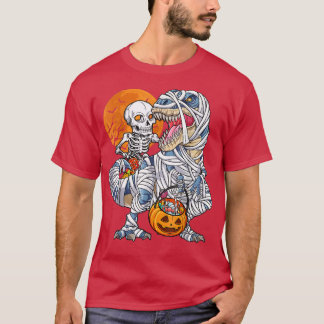 Dinosaurs for boys s Skeleton Riding Mummy Pumpkin T Shirt