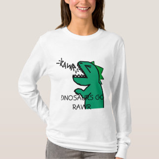DINOSAURS GÅR sleeven för RAWR-flickahoodien T-shirt