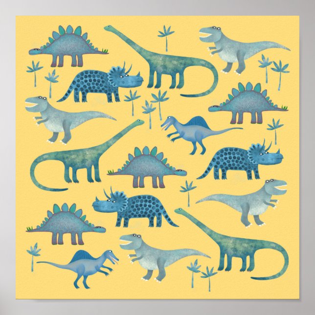 Dinosaurs Gult Poster (Framsidan)