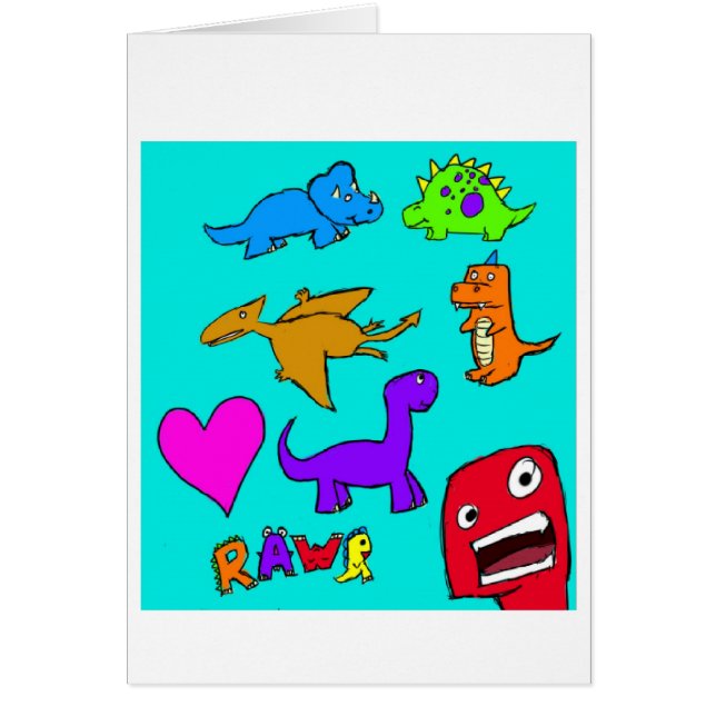 Dinosaurs! Hälsningskort (Framsidan)