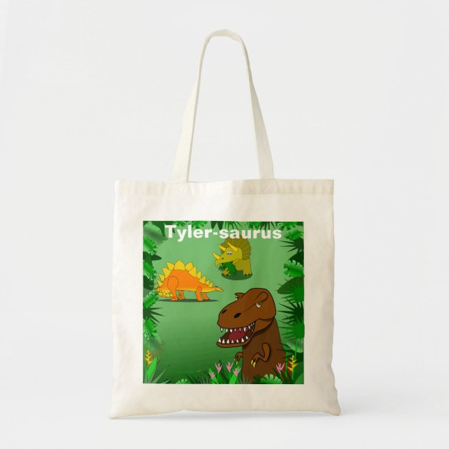 Dinosaurs i djungeln personifierade tygkasse (Framsidan)