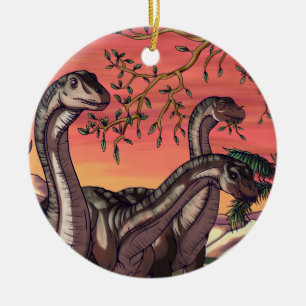 Dinosaurs i Dusk Julgransprydnad Keramik
