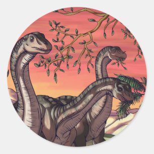Dinosaurs i Dusk Runt Klistermärke