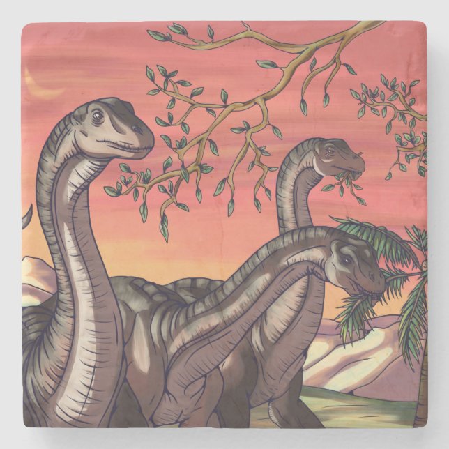 Dinosaurs i Dusk Stenunderlägg (Framsidan)